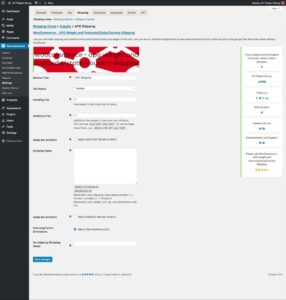 Plugin WC - APG Weight Shipping versión 2.0. Pestaña de Envío APG