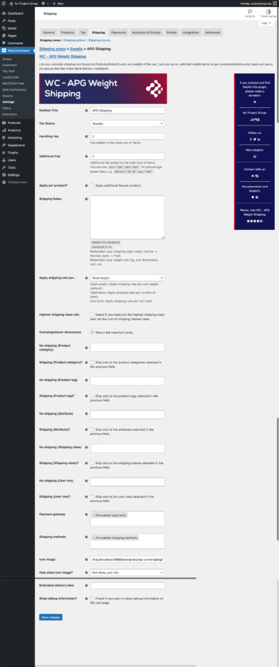 Plugin para WooCommerce WC – APG Weight Shipping