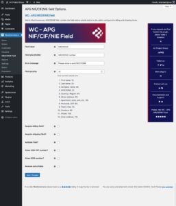 WC – APG NIF/CIF/NIE Field versión 2.0