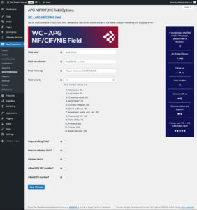 WC – APG NIF/CIF/NIE Field Versión 3.0