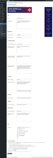 APG Textos RGPD para formularios