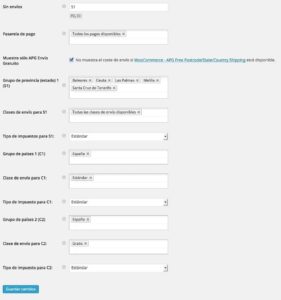 ¿Cómo funcionan las clases de envíos en WC - APG Weight Shipping?