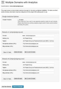 Multiple Domains with Analytics