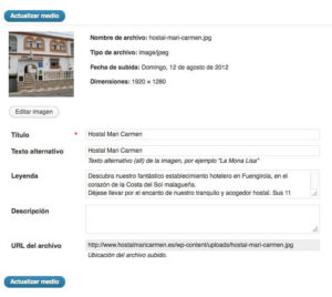 Optimización SEO de las imágenes en WordPress