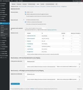 Plugin WC – APG Free Shipping version 1.1. Pestaña de Opciones de Envío