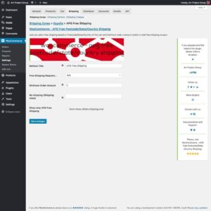 Plugin WC - APG Free Shipping versión 2.0. Pestaña de APG envío gratuito